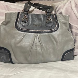 Coach silver and grey purse